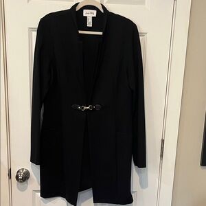 Joseph Ribkoff Black Long Blazer with Gold Accent size 10